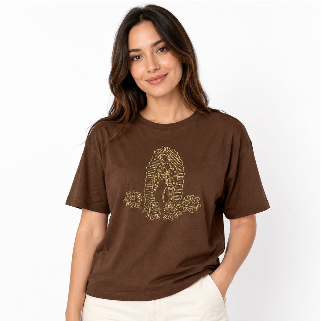 Camiseta Nossa Senhora De Guadalupe - Marrom