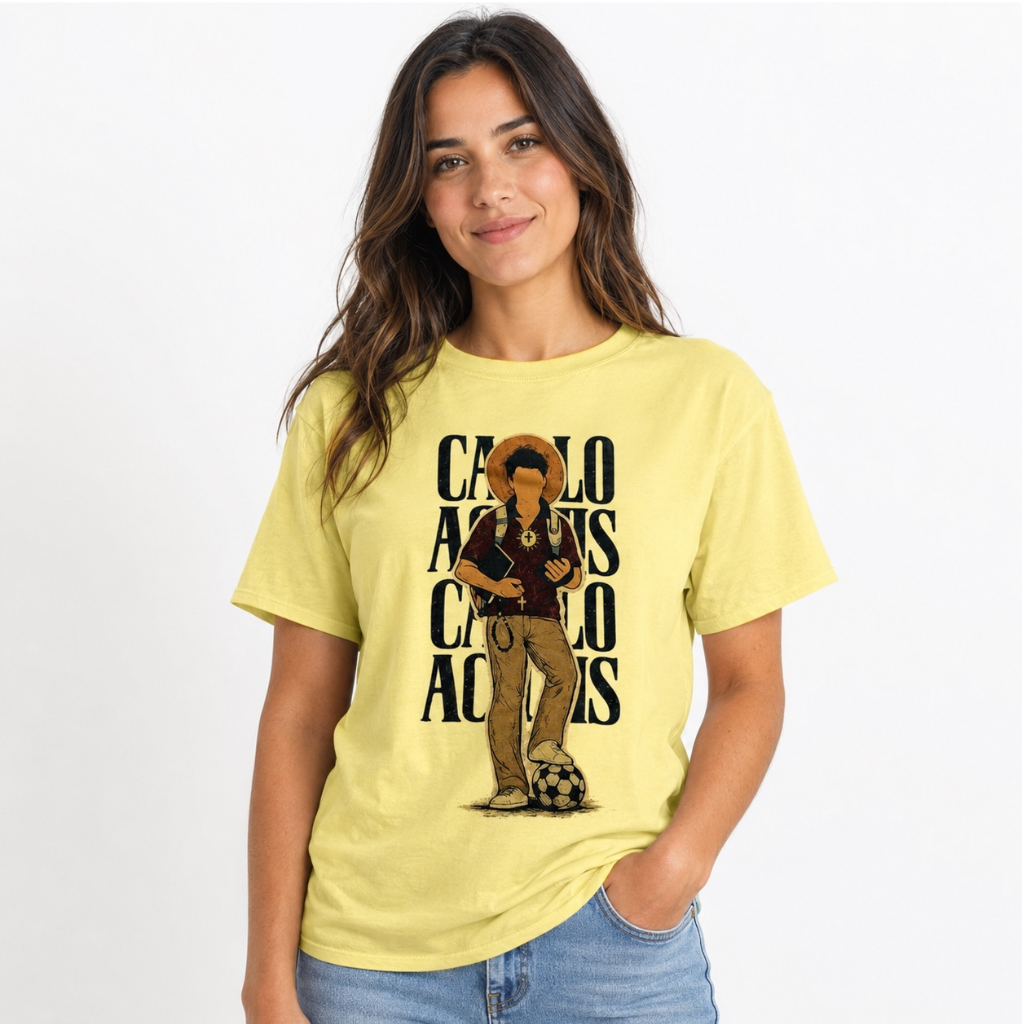Camiseta Sao Carlo Acutis - Amarela