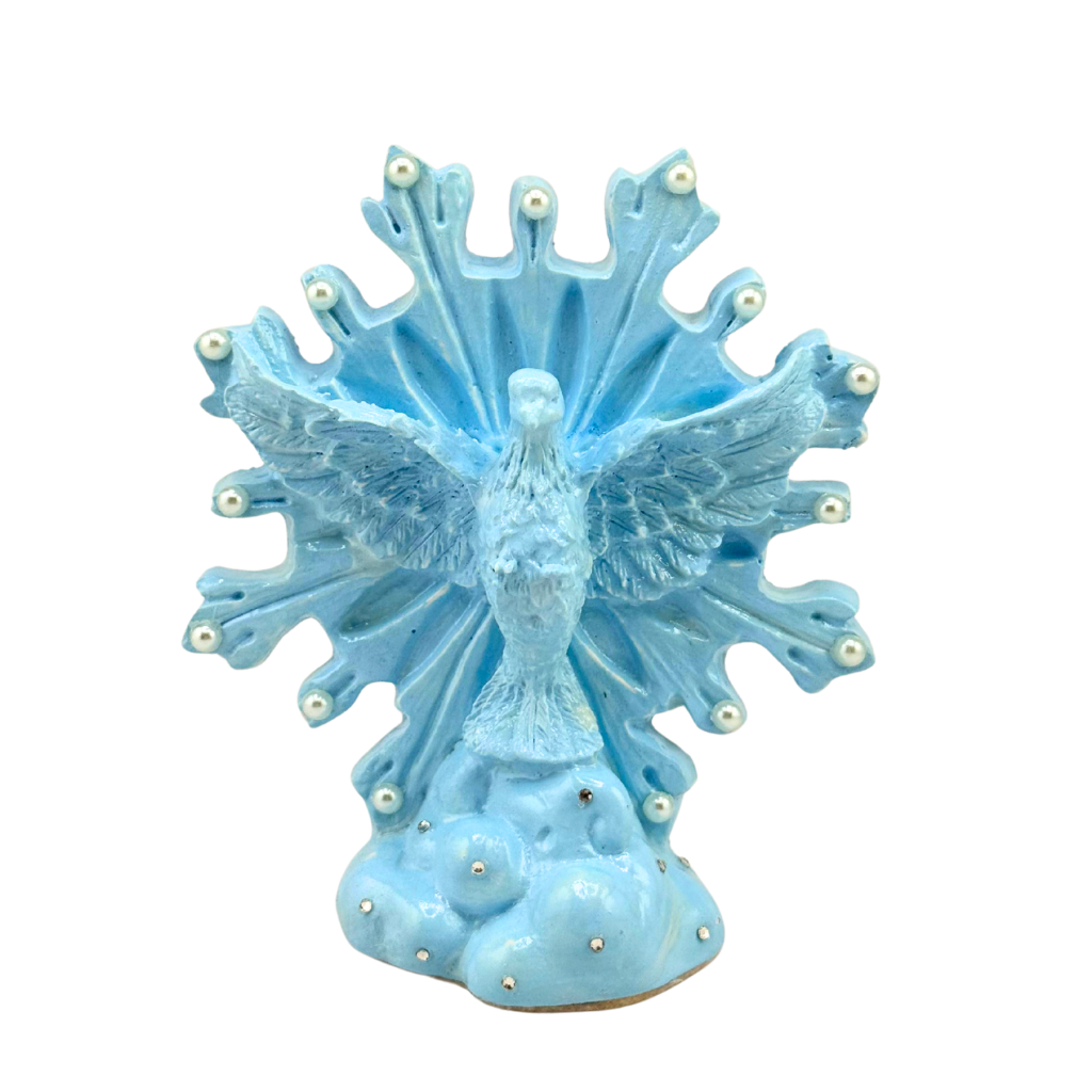 Espíritu Santo de Mesa en Resina Azul – 10 cm