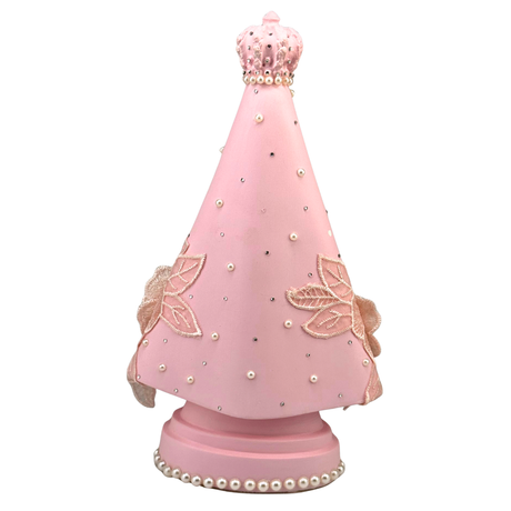 Nossa Senhora Aparecida Rosa Decorada - 23cm
