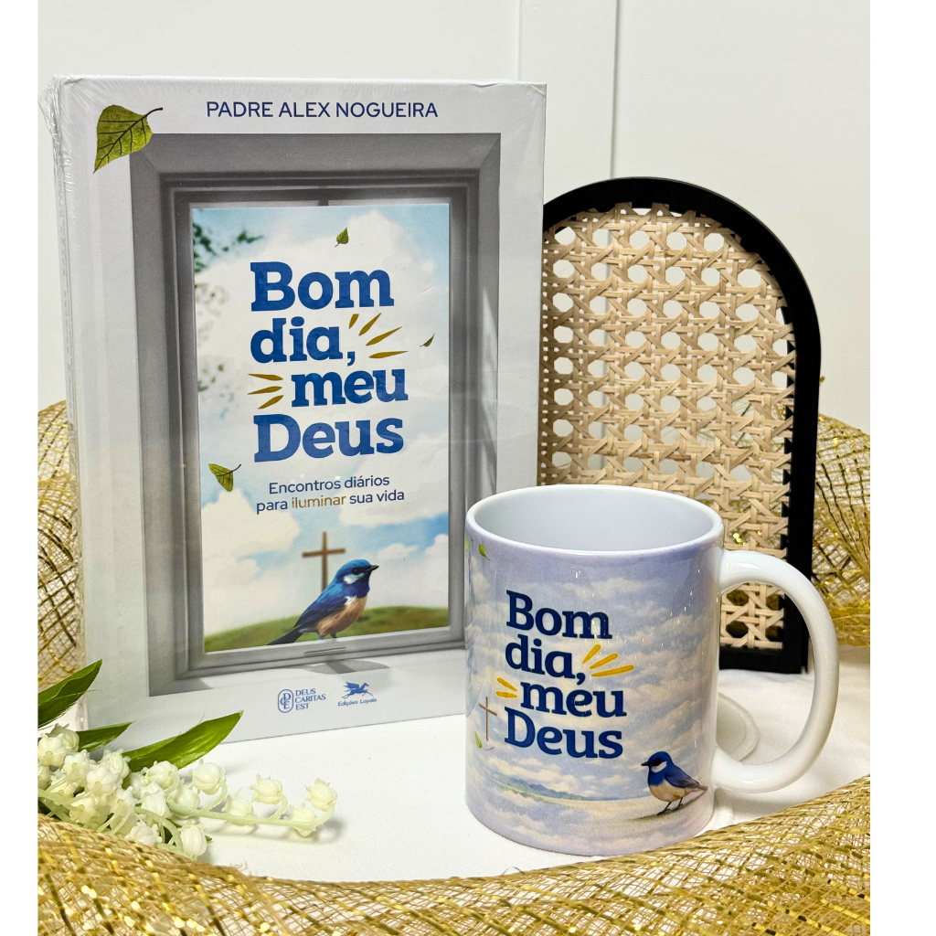 Kit Devocional bom dia, meu Deus - Livro + caneca