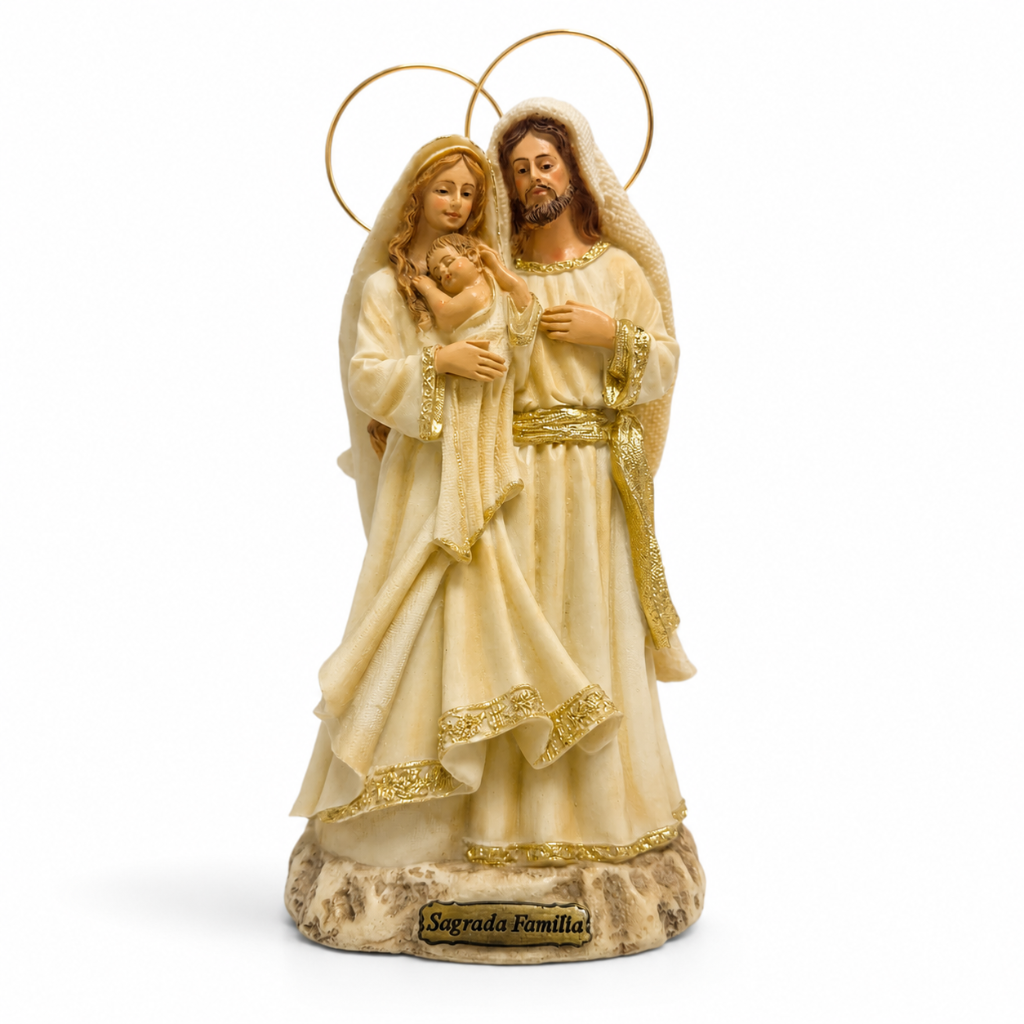 Sagarda Família Marfim (C/ Auréola) 20cm Resina