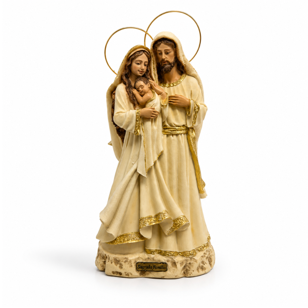 Sagrada Família Marfim (C/ Auréola) 30cm Resina
