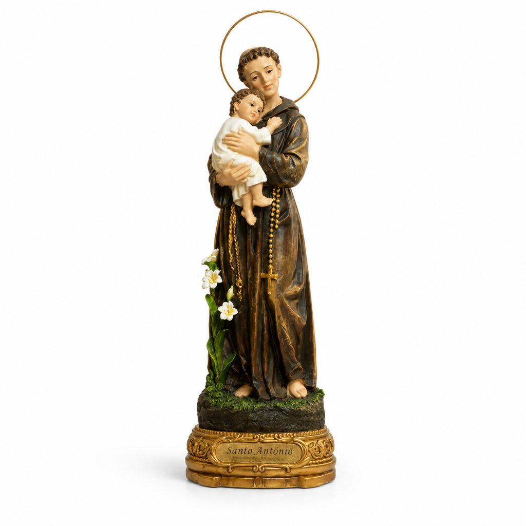 Santo Antônio 30cm Resina (C/ Auréola)