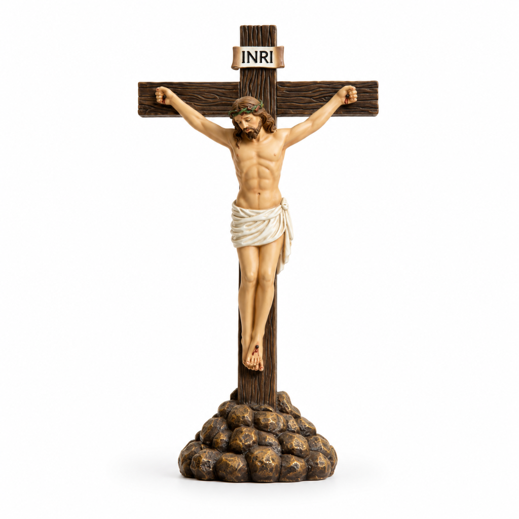 Crucifixo de Mesa 20cm Resina