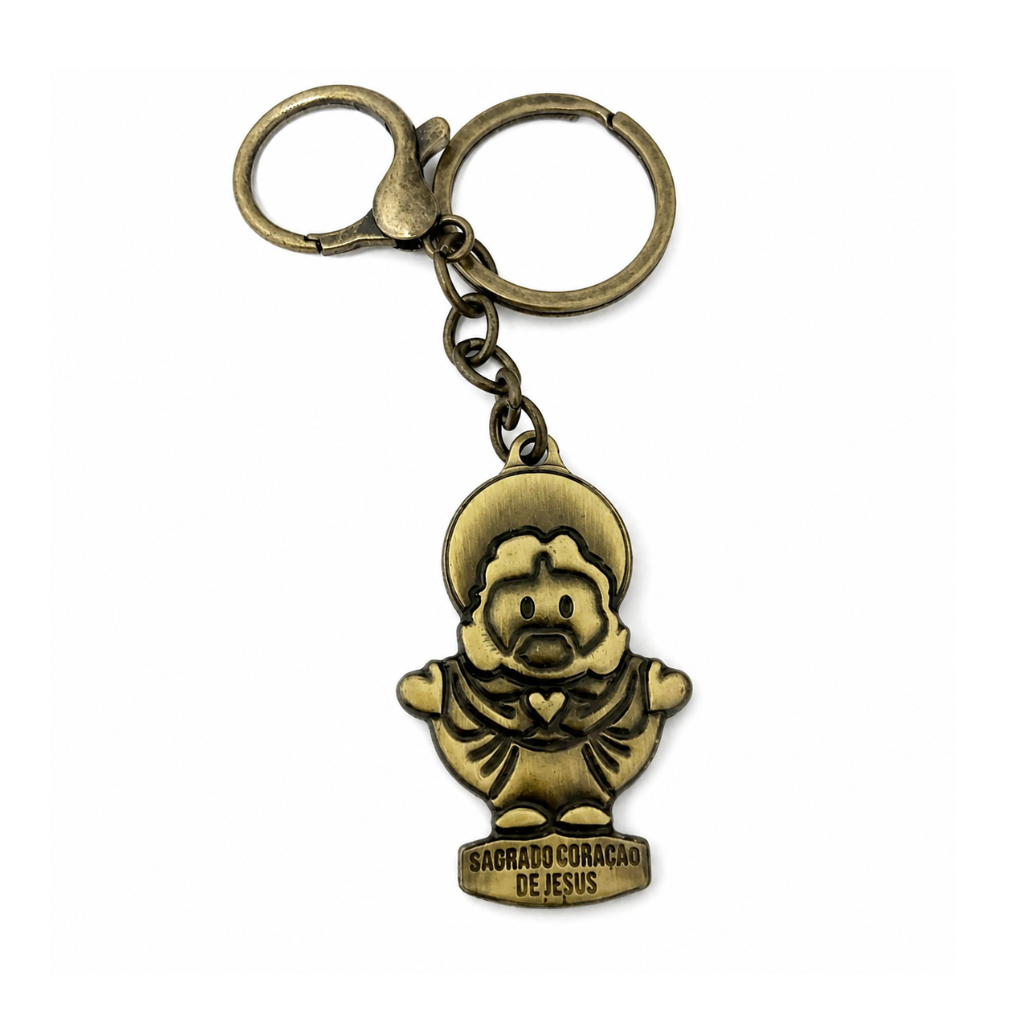 Chaveiro S. Coração de Jesus Infantil - Dourado