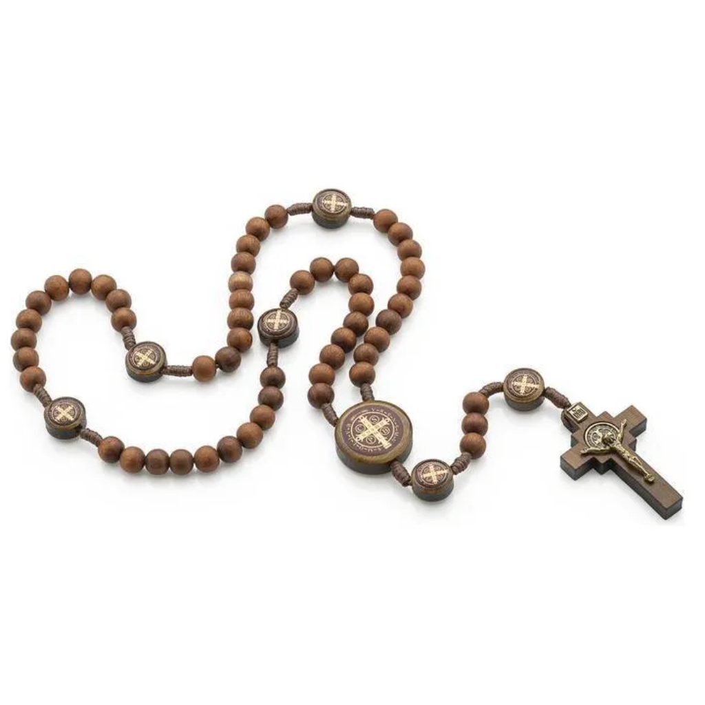 Terço São Bento Madeira Canela