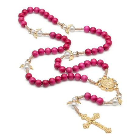 Terço N. S. Das Graças Asa De Anjo Rosa