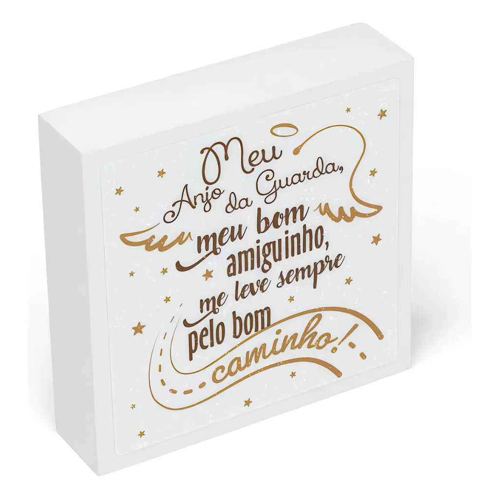 My Guardian Angel Children's Block, Wood, White