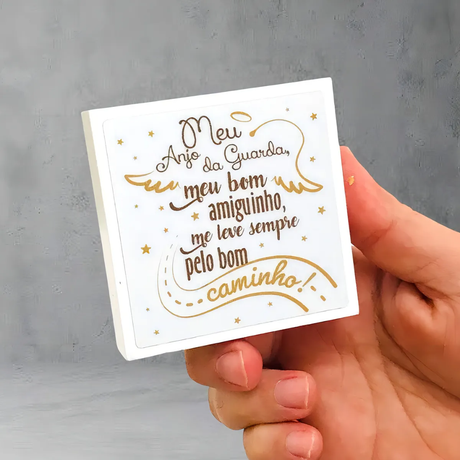 My Guardian Angel Children's Block, Wood, White