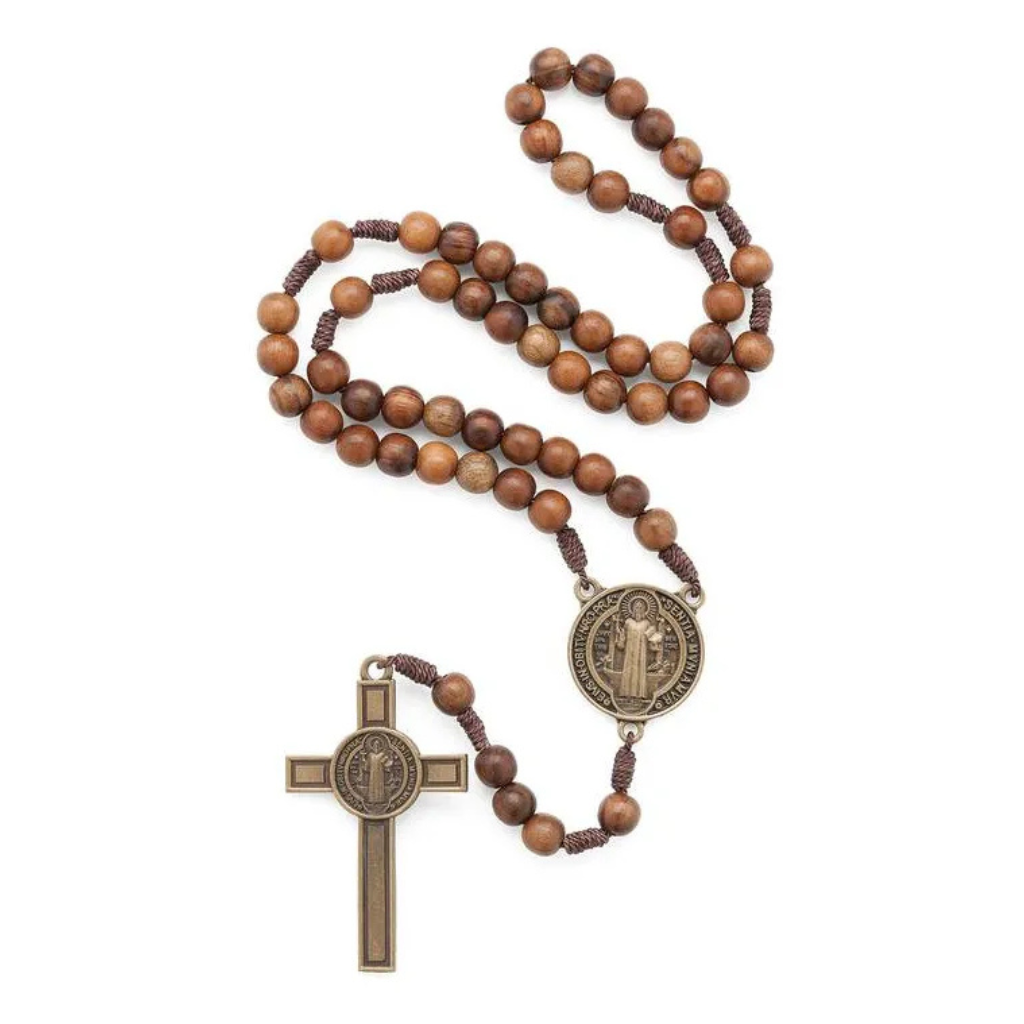 Terço São Bento De Madeira Imbuia