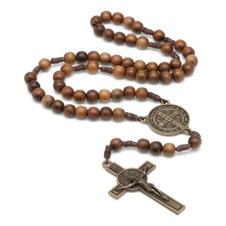 Terço São Bento De Madeira Imbuia