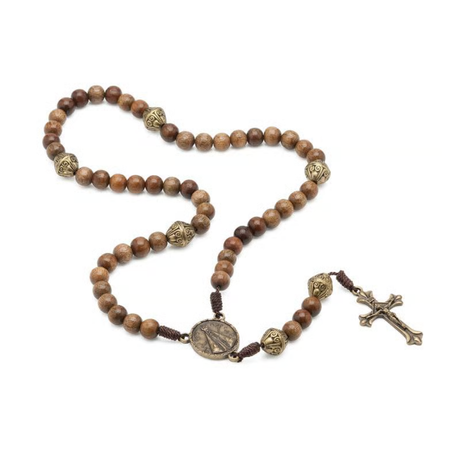 Terço Imbuia Cordão 8mm Nossa Senhora Aparecida