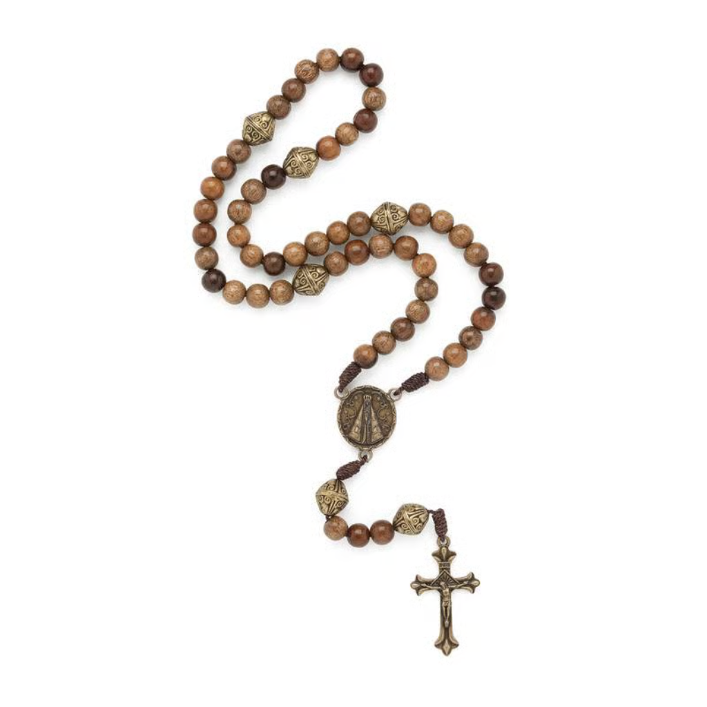 Terço Imbuia Cordão 8mm Nossa Senhora Aparecida