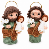 São José em Crochê com Menino Jesus – 11 cm