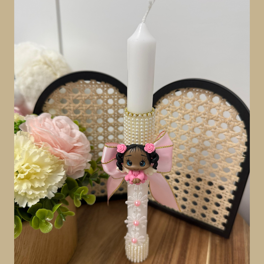 Vela batismo/comunhão/crisma personalizada