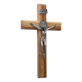 Crucifixo Madeira São Bento 40cm