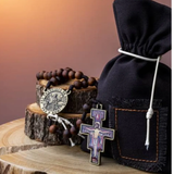 Terço Franciscanos Madeira - Votos E Saquinho Tecido