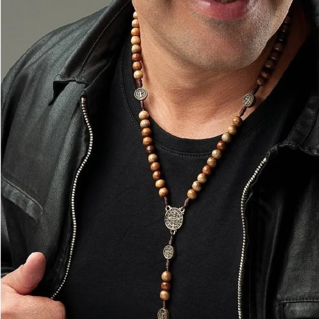 Terço Colar Medalha De São Bento