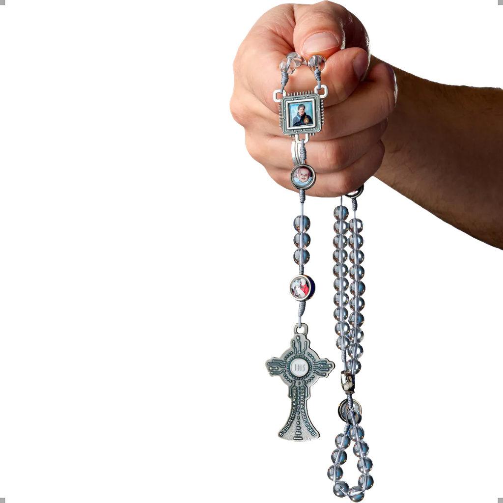 Terço Carlo Acutis Cristal