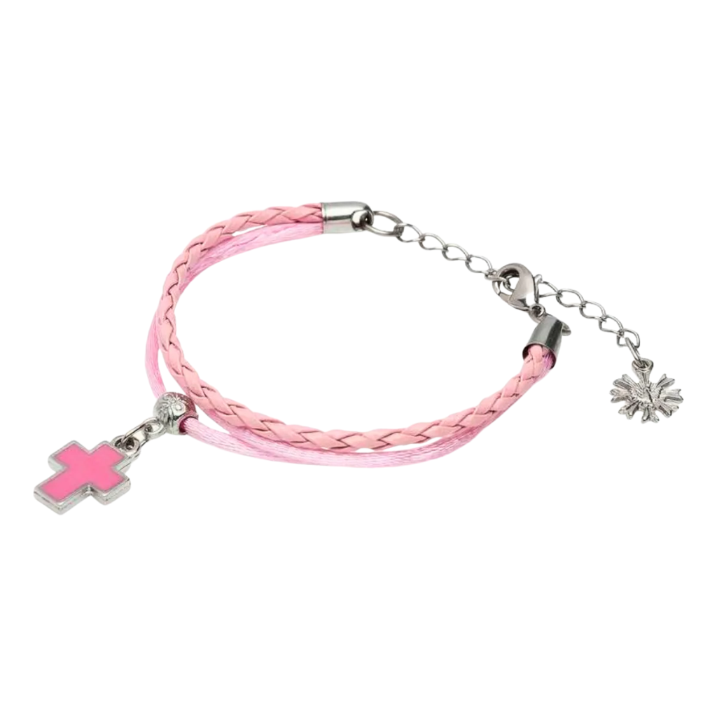 Pulseira Infantil Cordões Rosa