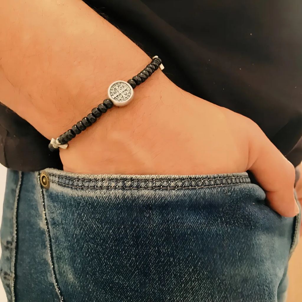 Pulseira Terço De São Bento Preta