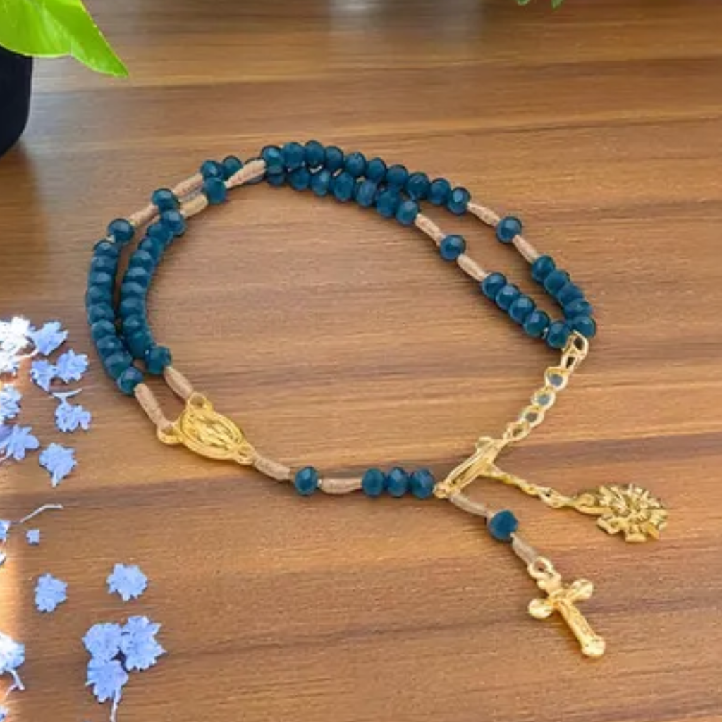 Pulseira Terço Nossa Senhora Das Graças Cristal