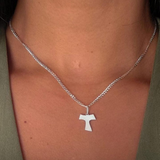 Colar Cruz Tau – São Francisco – Prata 925