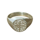 Anel Medalha de São Bento Prata 925