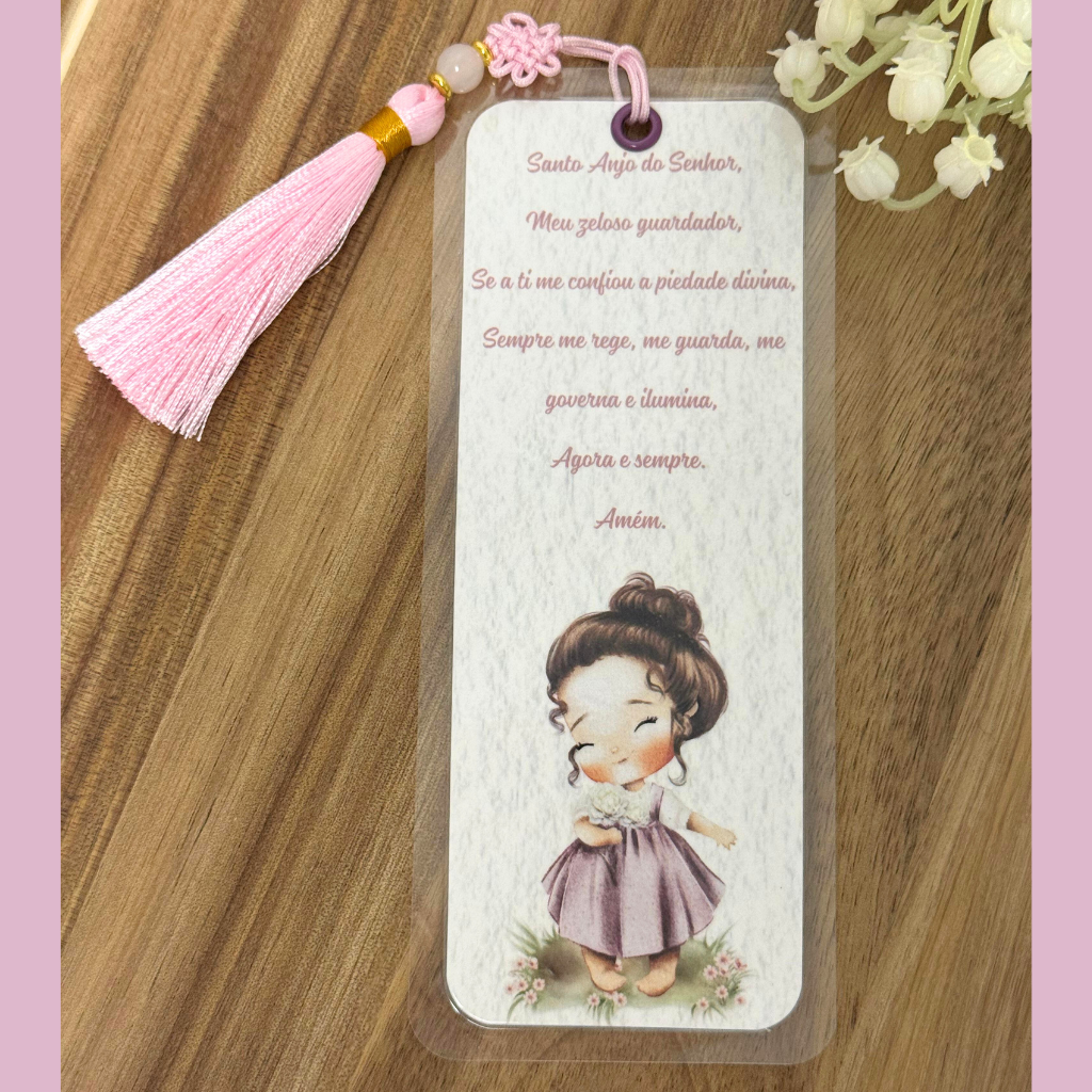 Bookmark of the Holy Angel of the Lord – Little Girl (pink)
