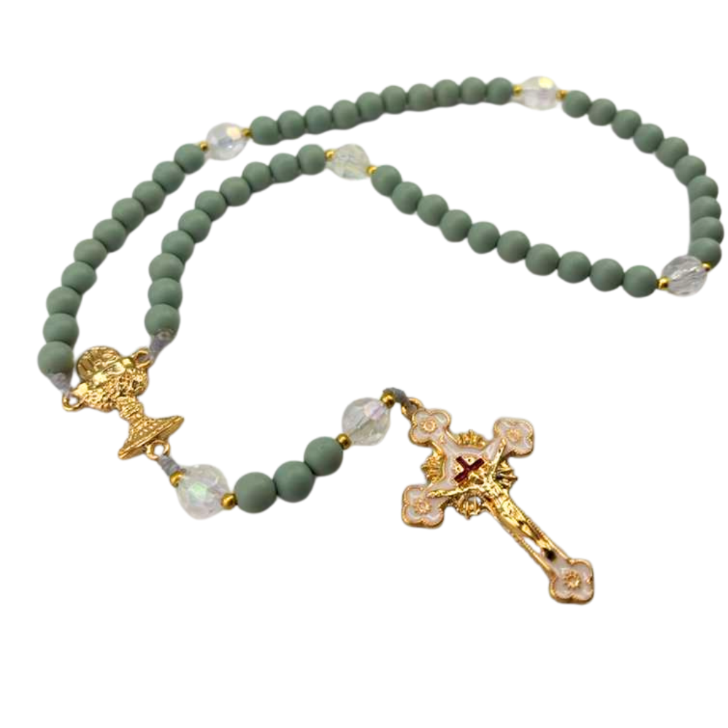 Green Rosary with Chalice
