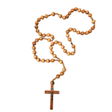 Rosario decorativo de madera de 1 m con cruz de Jesús