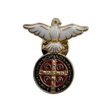 Broche do Espírito Santo com Medalha de São Bento Dourado