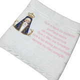 Baptismal towel with Our Lady of Aparecida design - Washcloth