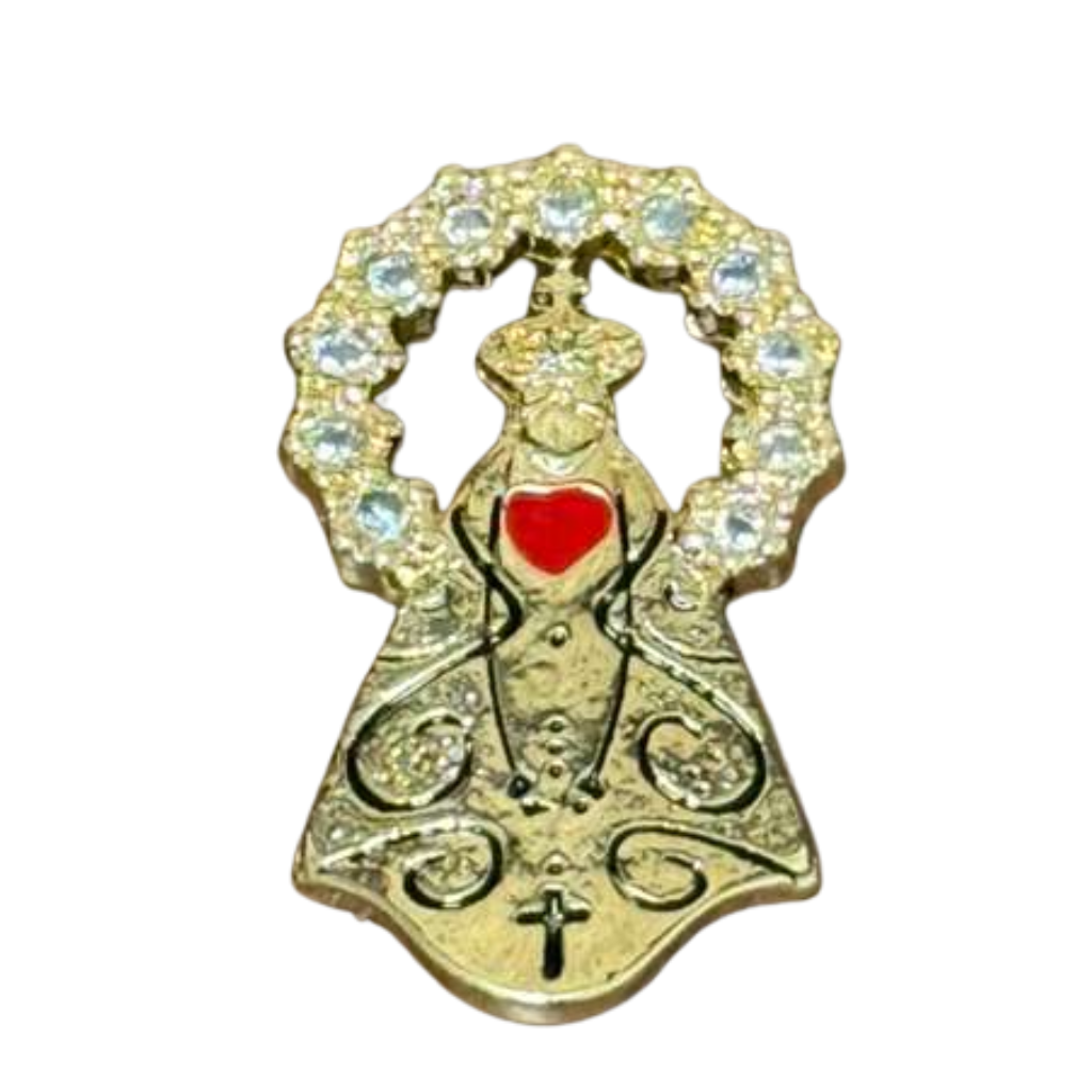 Pingente Nossa Senhora Aparecida Silhueta com Zircônia - Semijoia