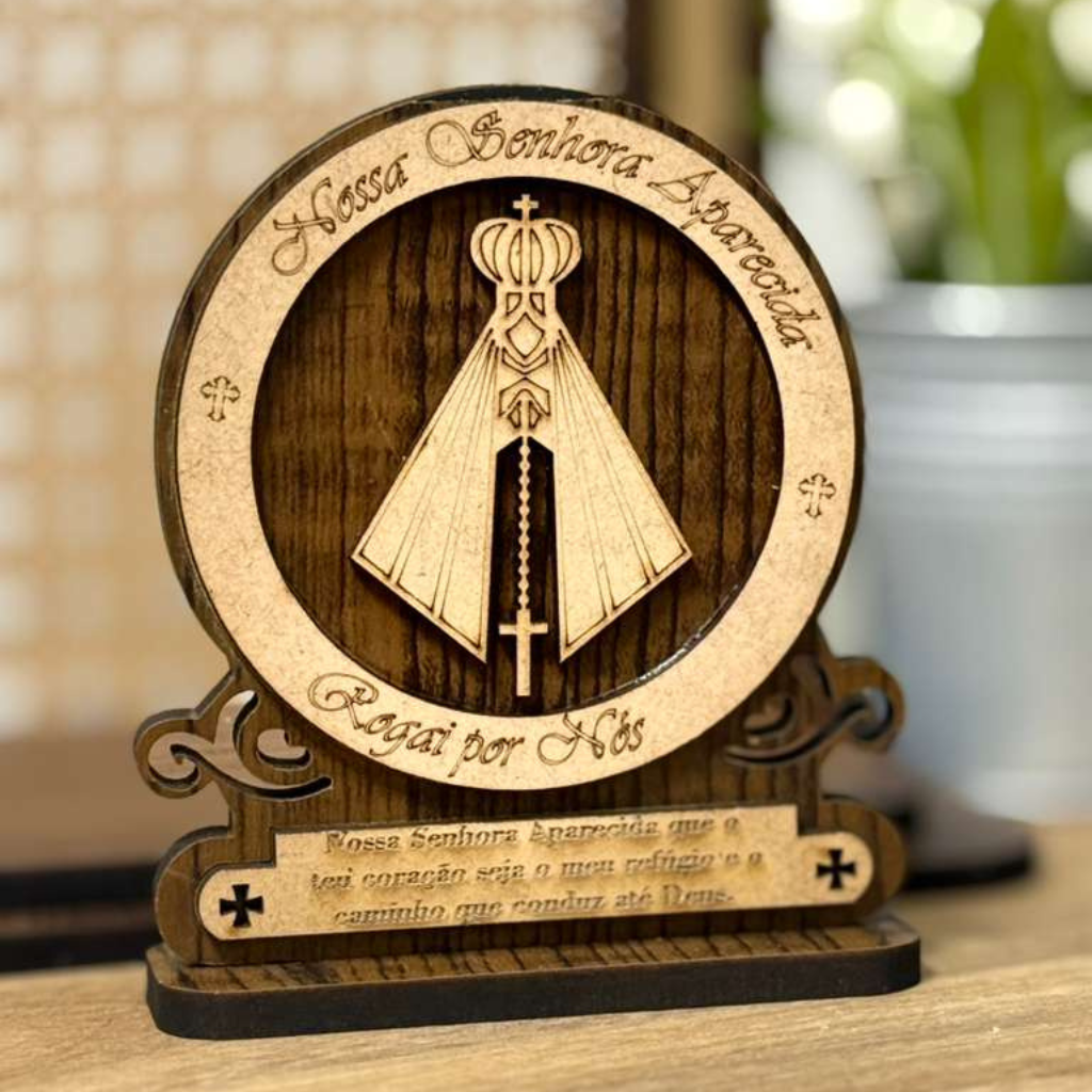 Nossa Senhora Aparecida - MDF com Oração