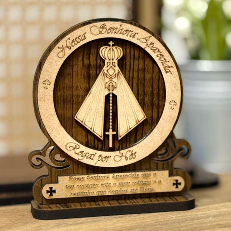 Nossa Senhora Aparecida - MDF com Oração