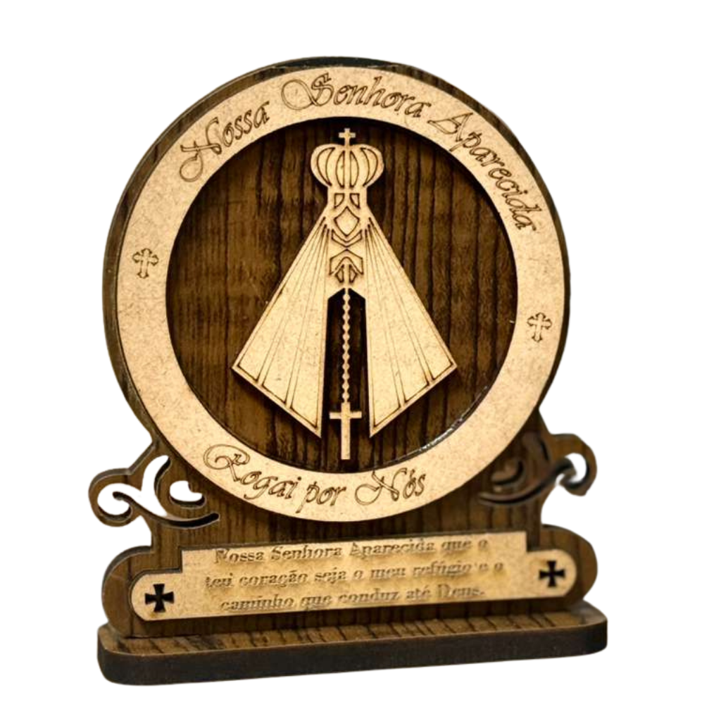 Nossa Senhora Aparecida - MDF com Oração