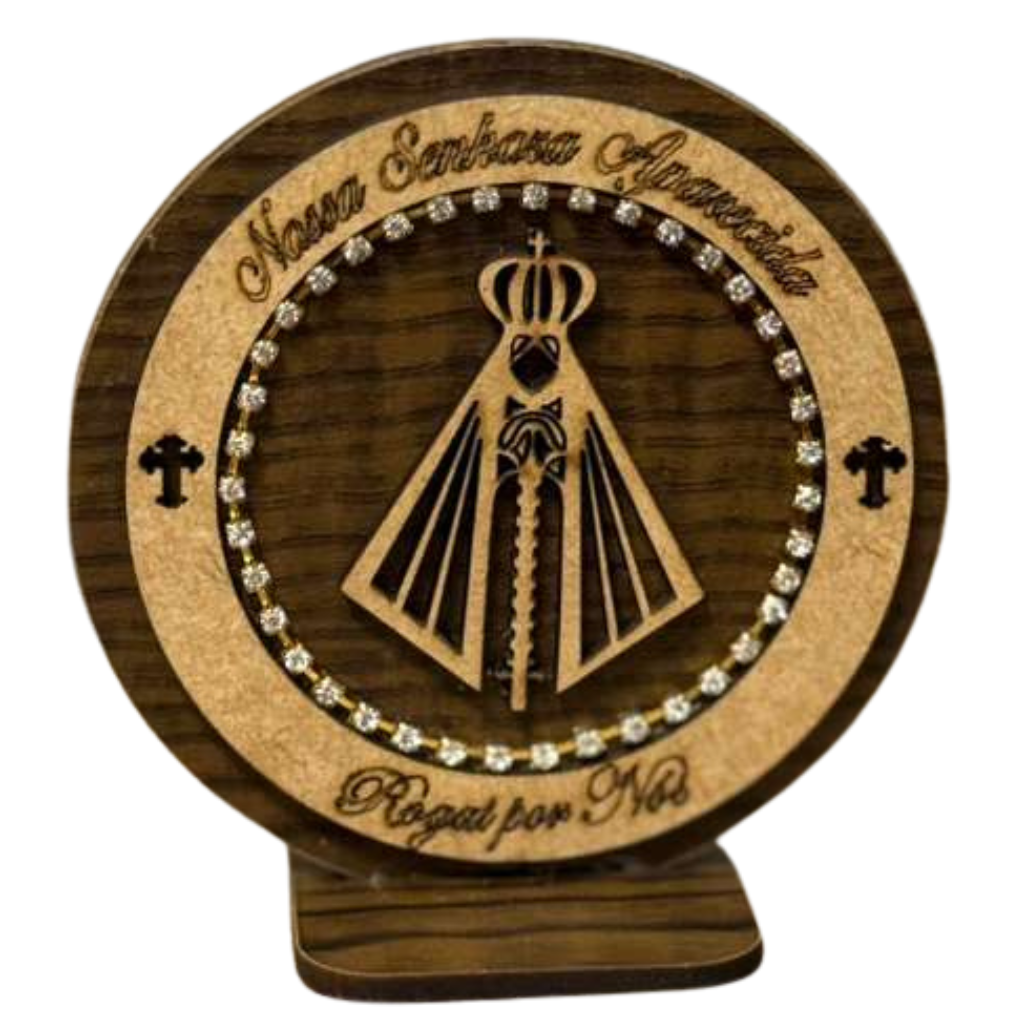 Nossa Senhora Aparecida em MDF com Detalhes em Strass
