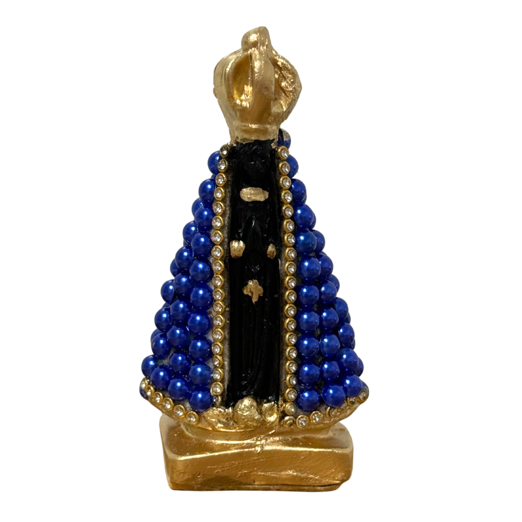 Nuestra Señora de Aparecida Negra con Azul Rey -10cm
