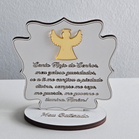 Plaquinha Oração do Santo Anjo – Meu Batizado