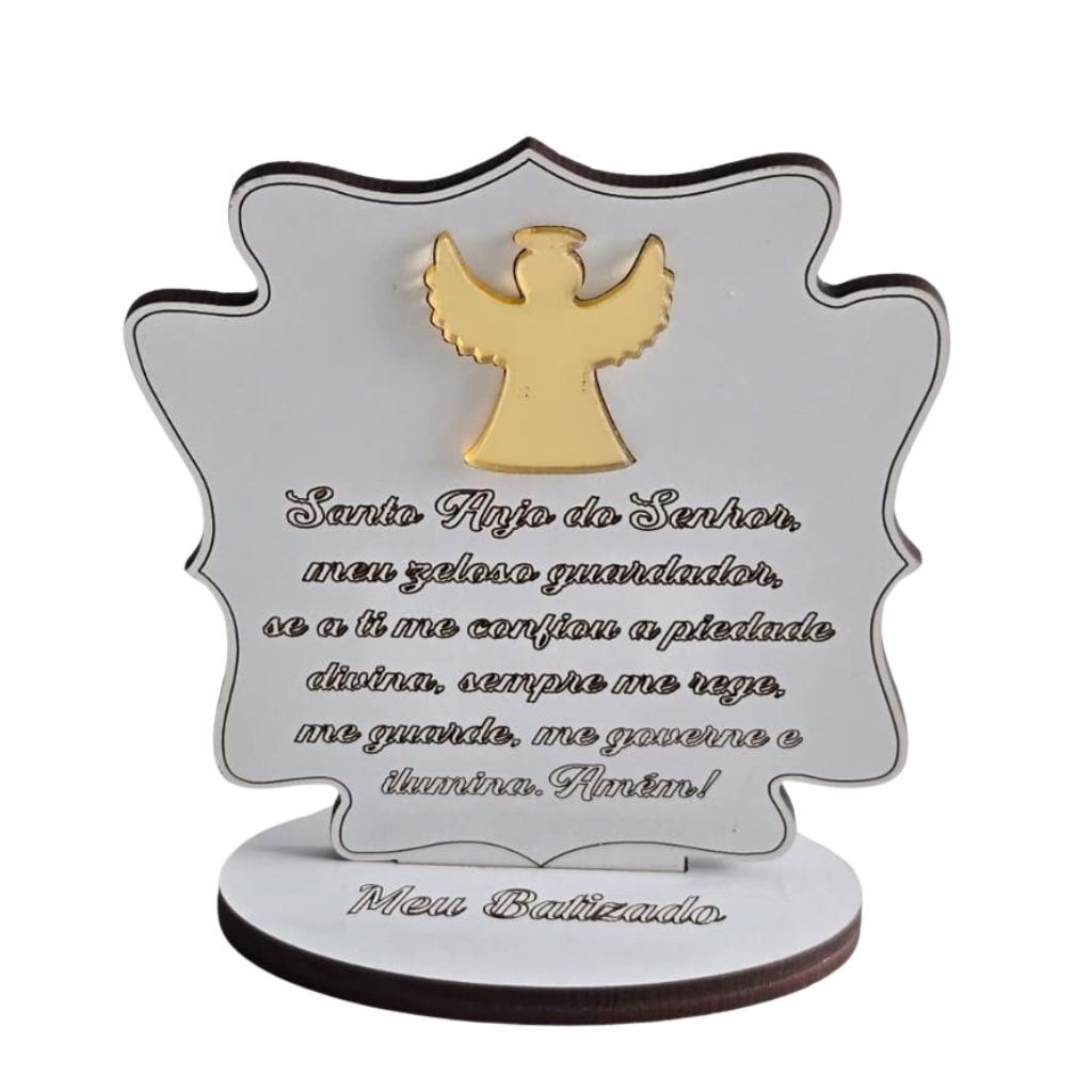 Plaquinha Oração do Santo Anjo – Meu Batizado