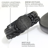 Pulseira Bracelete São Bento - Couro