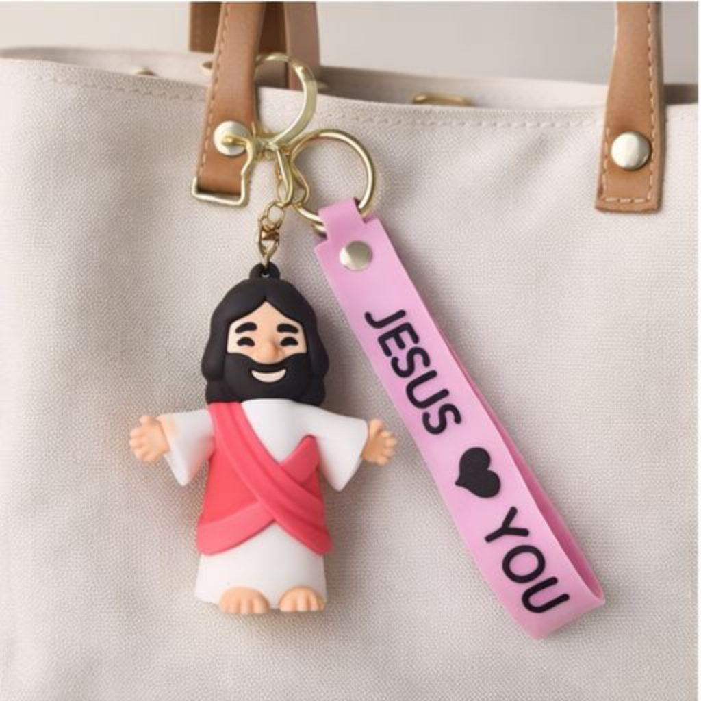 Chaveiro Jesus Loves You - Rosa