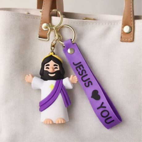 Chaveiro Jesus Loves You - Roxo
