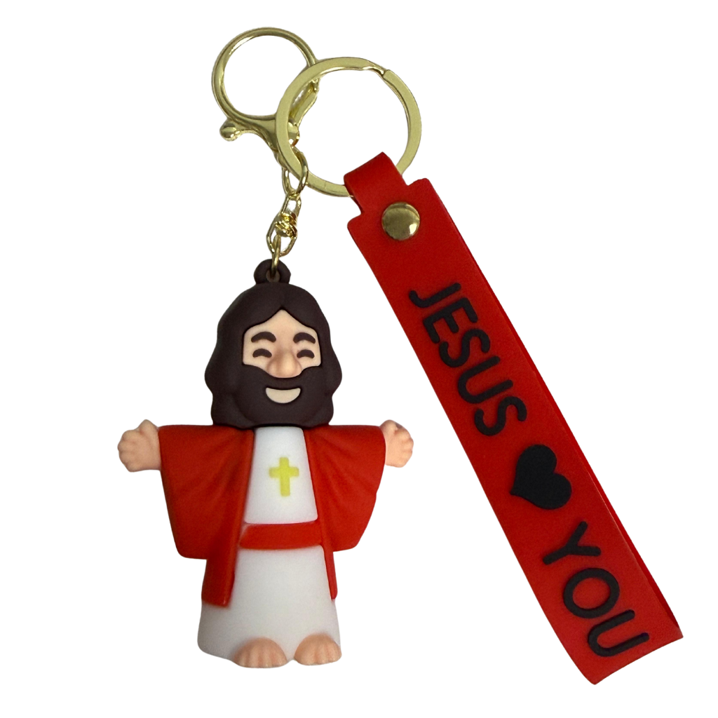 Chaveiro Jesus Loves You - Vermelho
