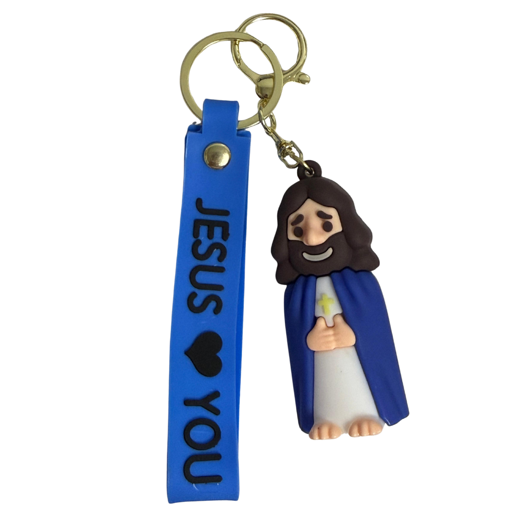 Chaveiro Jesus Loves You - Azul