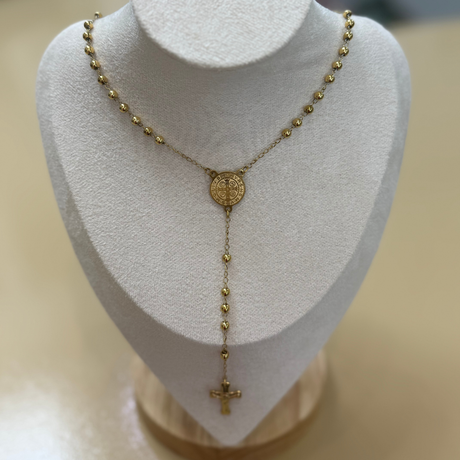 Terço em Aço Inox com Fecho – Dourado