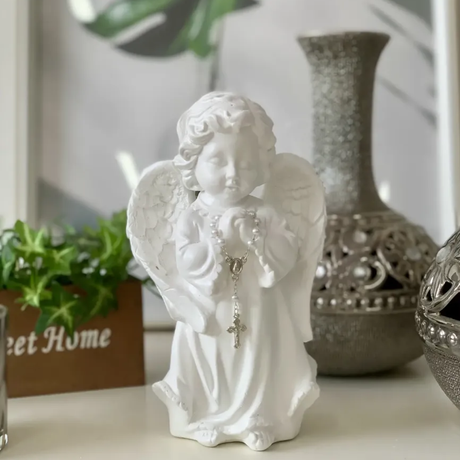 Ángel Rezando Decorativo - 20cm Blanco
