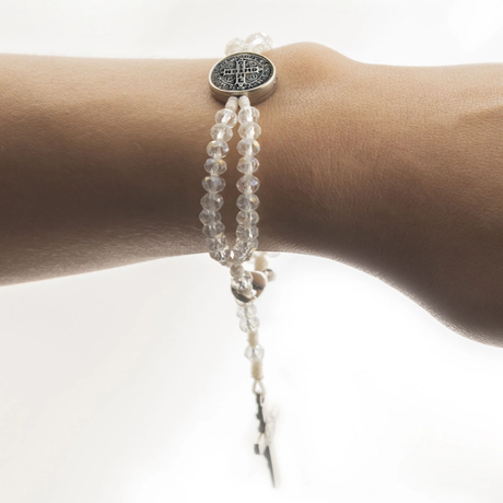 St. Benedict Crystal Rosary Bracelet